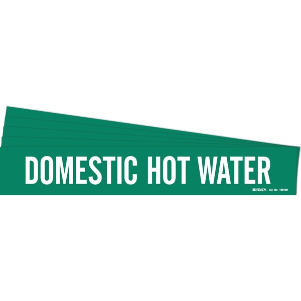 DOMESTIC HOT WATER Pipe Marker Style 1HV Polyester WT on GN 1 per Card, 5 PK